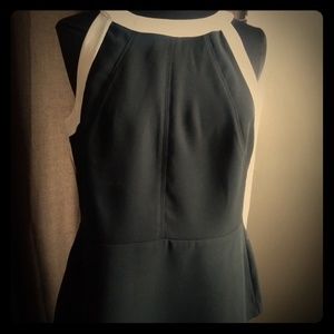 Banana republic black and white peplum top